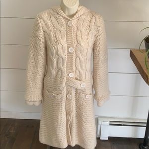 UO Kimchi Blue Quilted Sweater-coat Ivory sz S